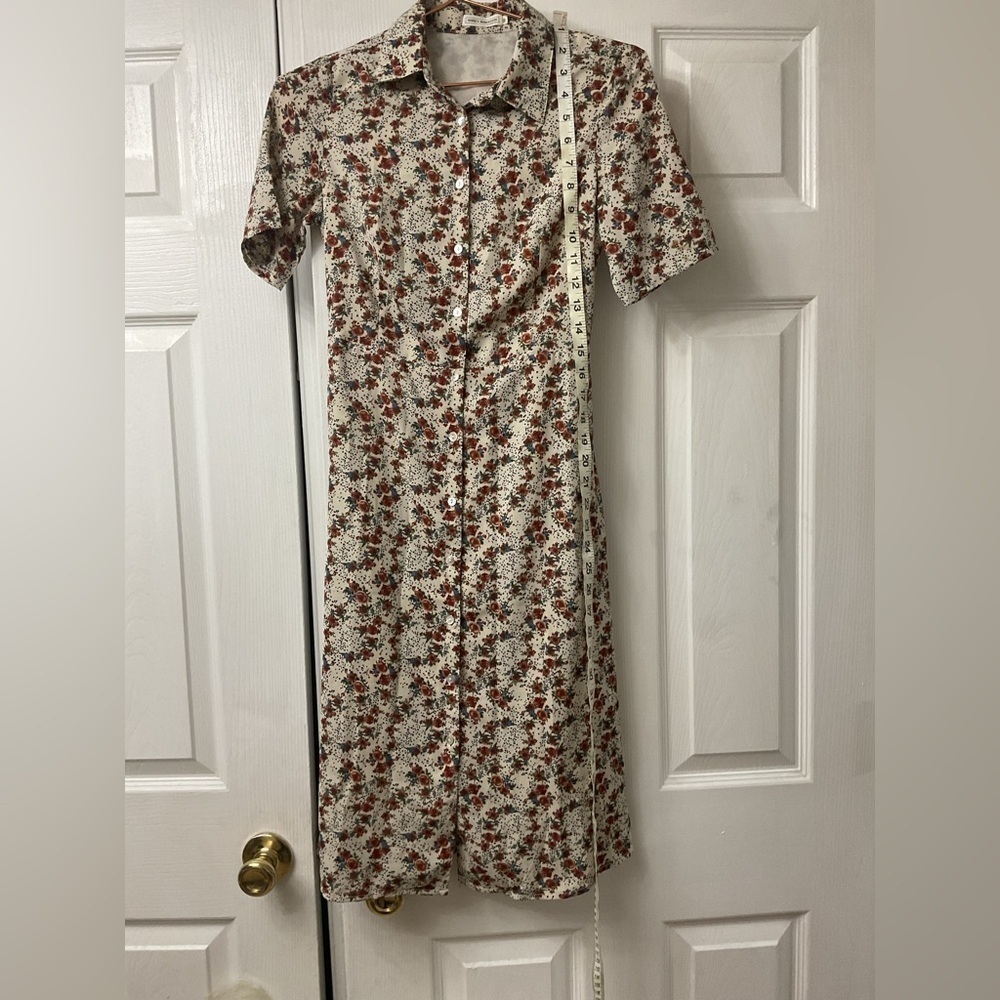 Jessica Robertson Women’s XXS Preppy Prairie Floral White Casual Shirt Dress - Picture 1 of 10